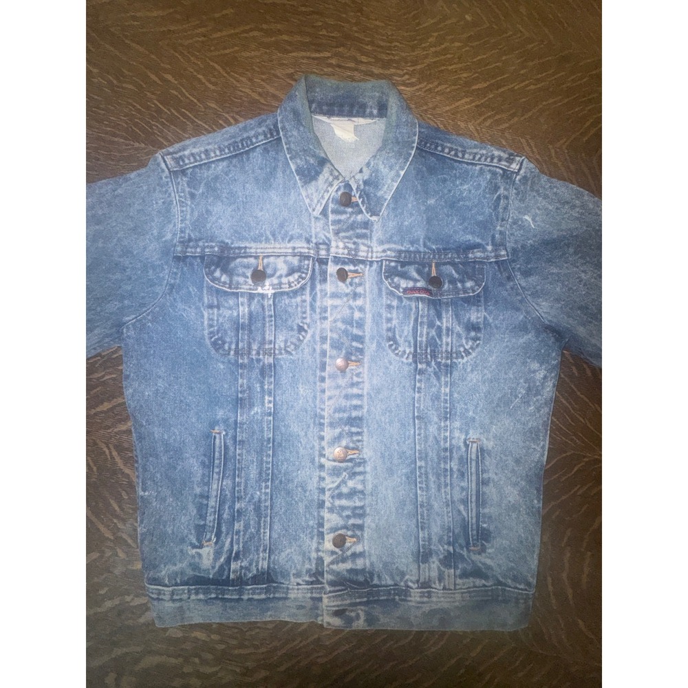 Vintage 80s Dakota Five Brother Acid Wash Denim Trucker Jacket USA Made Mens M